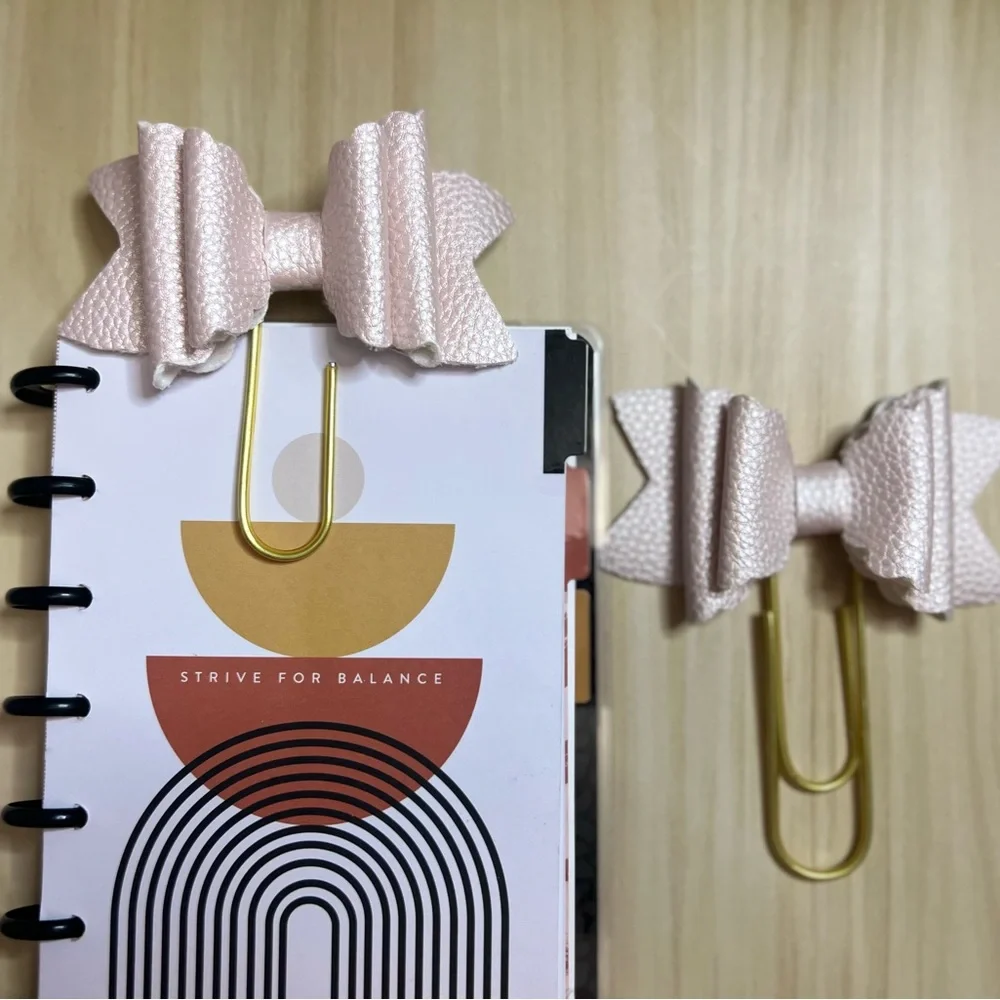 Happy planner Bow paper clips Jumbo size 2 pcs pink blush